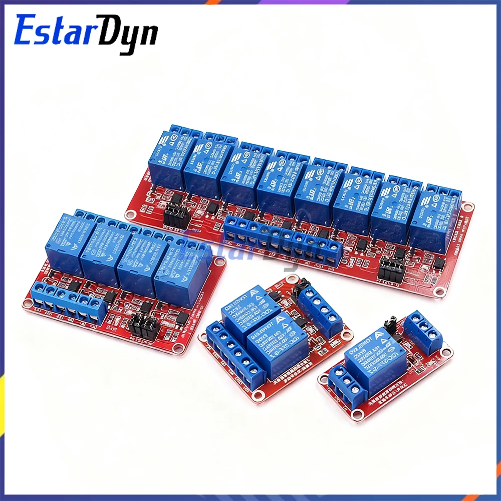 Módulo de relé de 1 2 4 8 canales 5V 12V con optoacoplador, protector de disparo de nivel alto y bajo para proyectos de bricolaje Arduino PIC AVR MCU
