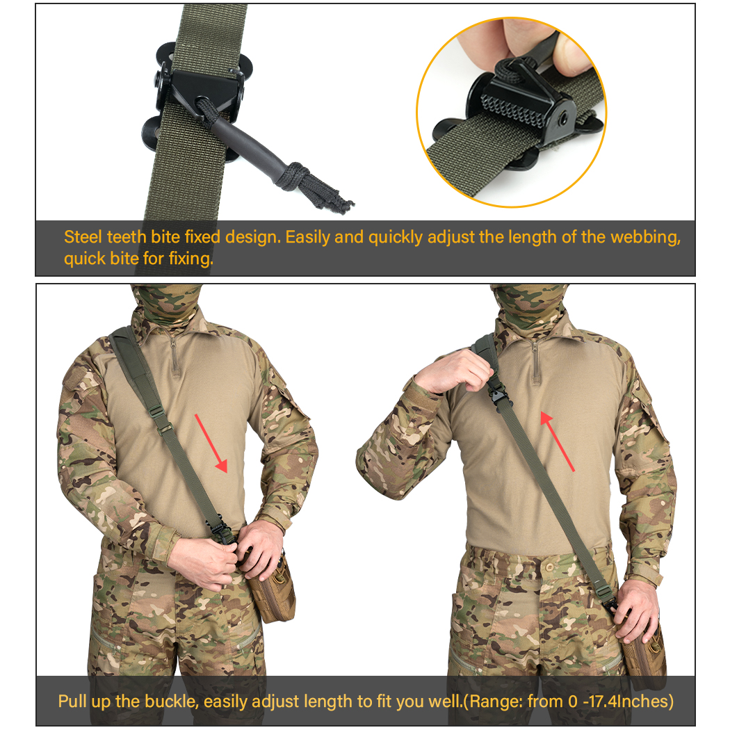 IDOGEAR Tactical R-ifle Sling Slingster 2-Punkt-Jagd Quick Pull Ranger Grün 3428
