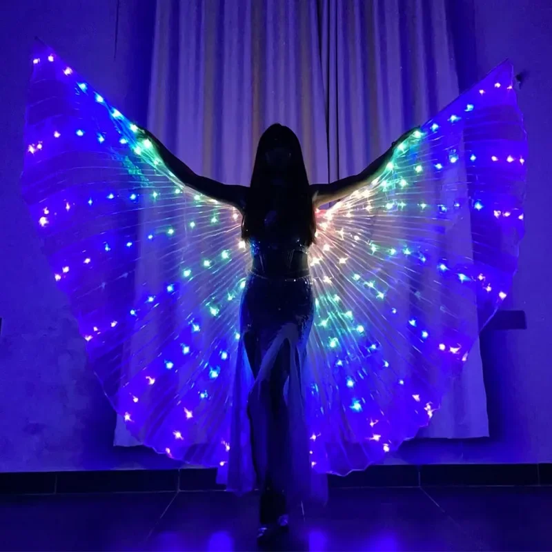 LED 翼ベリーダンス翼イシスハロウィン翼小道具シャイニング LED ランプ翼ベリーダンス衣装アクセサリースティック大人子供