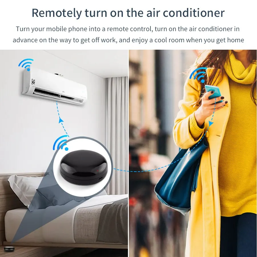 Tuya wifi ir fernbedienung smart universal infrarot smart home app sprach steuerung für tv über smart life app alexa google home
