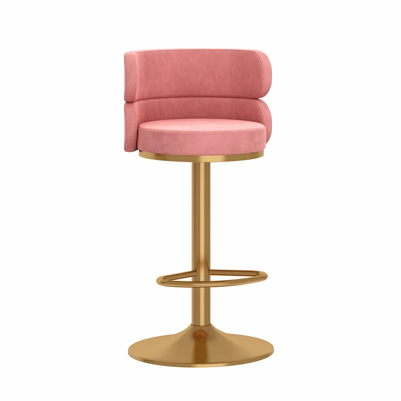 Swivel Adjustable Height Bar Stool with Backrest Luxury Modern Kitchen Island Counter Stool for Home Furniture/ Bar/ Reception