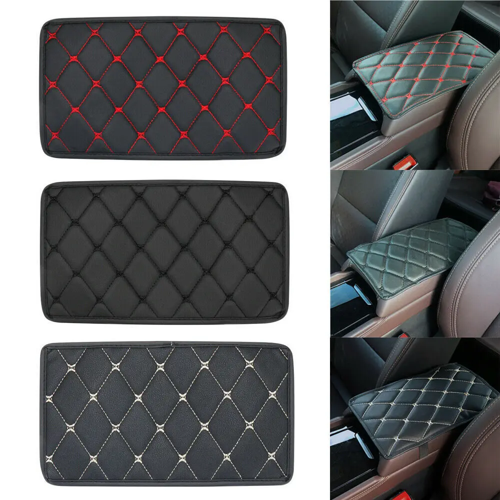 Protector de almohadilla para compartimento central de coche, cubierta Universal para reposabrazos, antideslizante, de cuero de fibra suave, decoración automática, reposabrazos de estilo