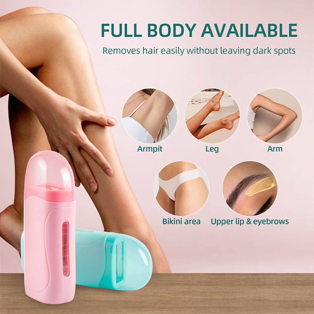 영원히 3in1 롤 제모 왁스 히터 페이스 바디 제모 제모기 왁스 스트립 종이가있는 왁스 가열 기계