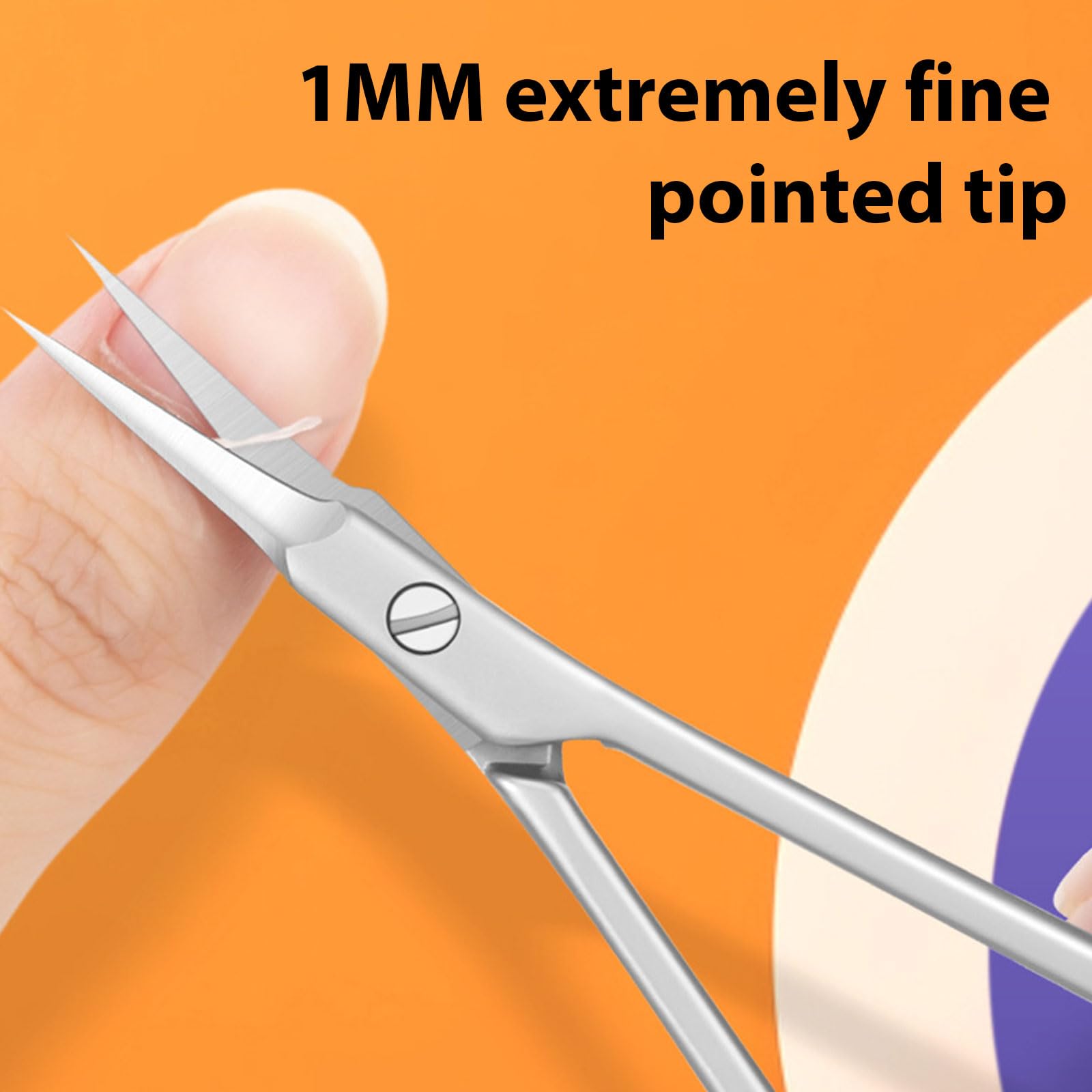 Ciseaux de toilettage professionnels, ciseaux à sourcils, petits ciseaux de manucure et de beauté incurvés en acier inoxydable pour femmes