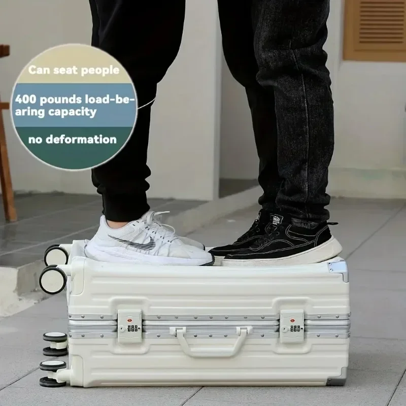 2025 nova mala multifuncional com carregamento usb quadro de alumínio + pc mala viagem cabine masculino e feminino transportadora 28/30 polegadas 캐