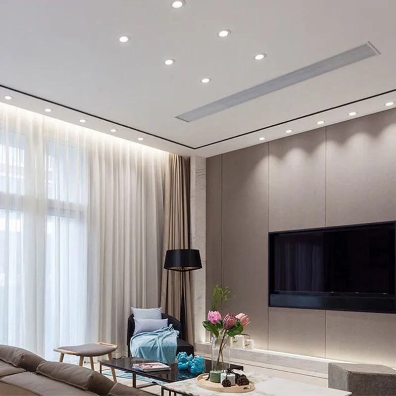 DC 12V Đèn LED Âm Trần Downlight Âm Trần Chiếu Điểm 3W 7W 9W 12W Đèn Dạng Lưới Tản Nhiệt Cực mỏng Downlight Tròn Đen Trắng