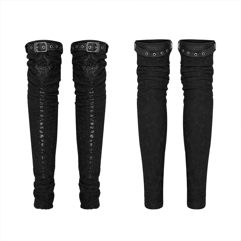 PUNK RAVE Damen Gothic Wunderschöne zarte Stickerei Beinwärmer Ärmel elastische Strick tägliche Damen Knie