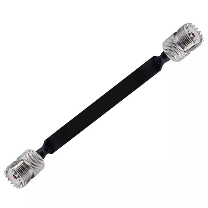 2 pacotes de cabo coaxial rf de 40cm para janela/porta através do cabo plano, so239 uhf fêmea para uhf fêmea, 50 ohm