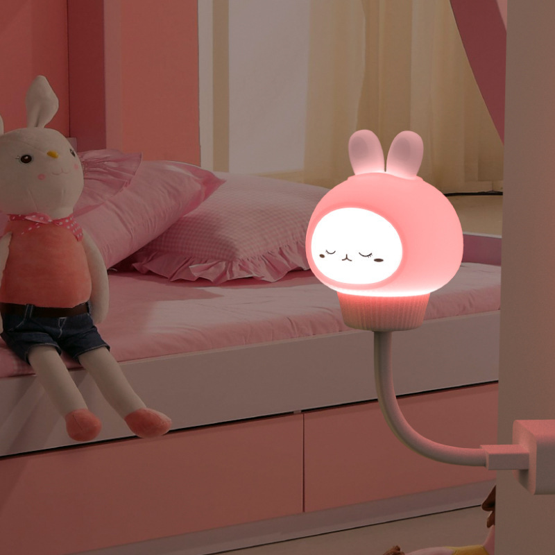 Luce notturna USB LED Lampada da notte simpatico cartone animato Orso Pulcino Gattino Telecomando per lampada da comodino decorazione camera da letto per bambini