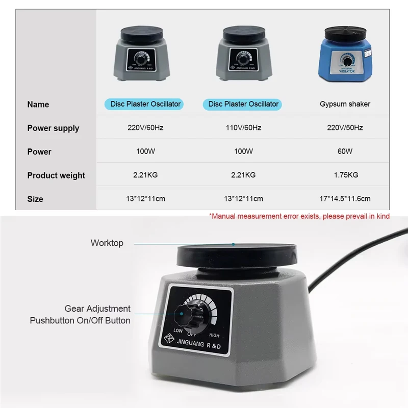 4" Round Shaker Plaster Vibrator Plate 110V/220V Lab Vibrator Dental Equipment Machine Variable Intensity Shaker Adjust Speed