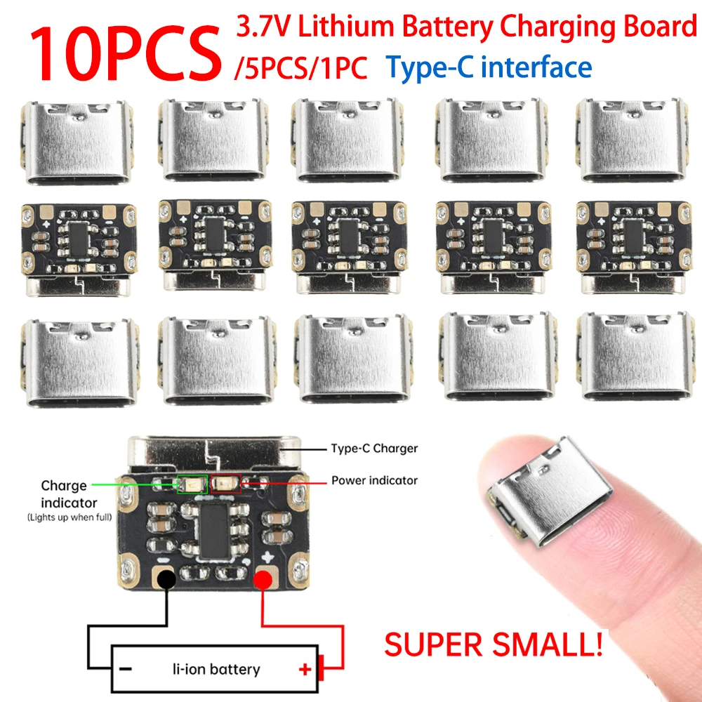 1/5/10PCS Li-Ion Battery Charging Protection Board 3.7V 4.2V 18650 Keyboard Charging Power Short circuit Protection Board Type-C