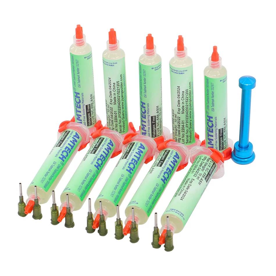 100% AMTECH NC-559-ASM Thông Lượng 10 Vệ Sinh-Miễn Phí Thấp Khói BGA Bộ Hàn Thường Được Sử Dụng Năm 559 Từ Thông Gửi tăng Áp