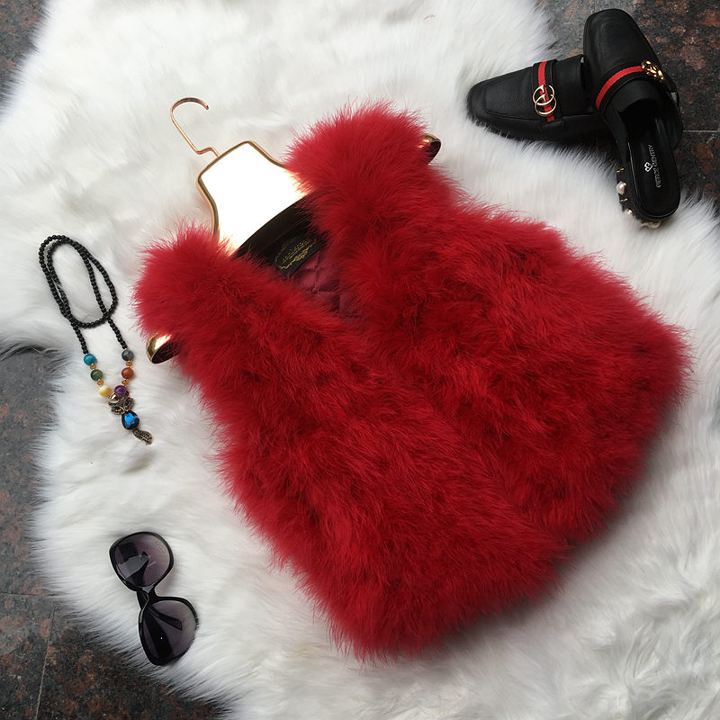 本物のダチョウの毛皮のベスト,女性の毛皮のコート,色の毛皮のジャケット,送料無料,新しい2022