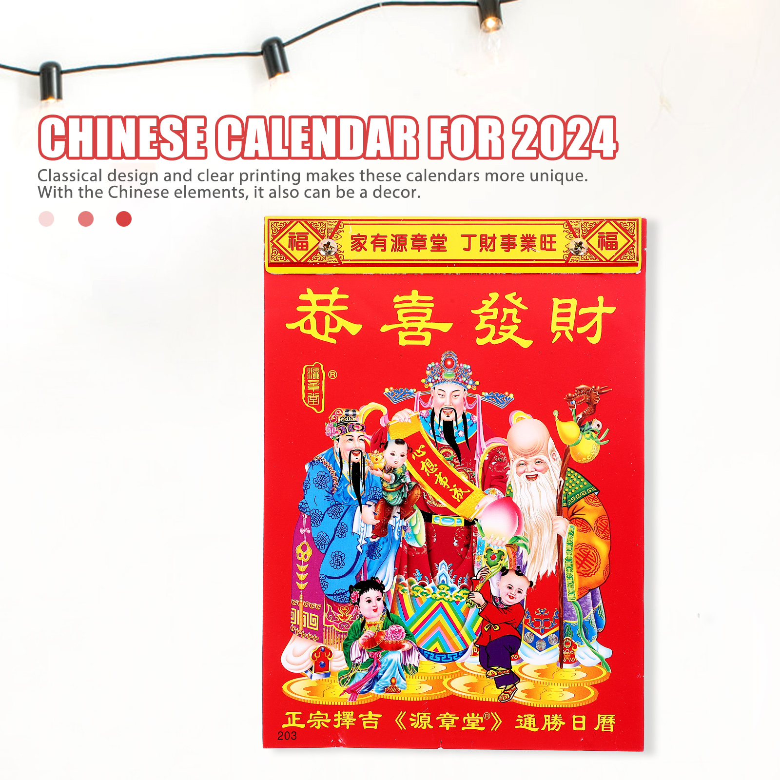 Monats kalender chinesische Art Tradition Mond Haushalts wand 2024 Jahr hängen