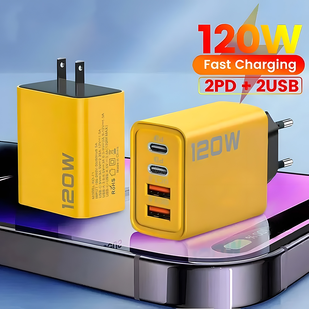 4 Port USB C PD Charger Quick Charge 3.0 Type C USB Mobile Phone Charger Quick Charge Adapter For iPhone Samsung Huawei 2025