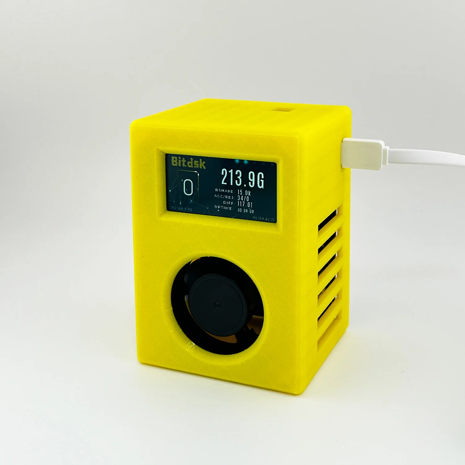 Bitdsk D12 200Gh/S BM1397 Bitcoin ASIC BTC Miner Solo Lottery Miner US/EU/UK/AU/BR PLUG com alimentação PD tipo C