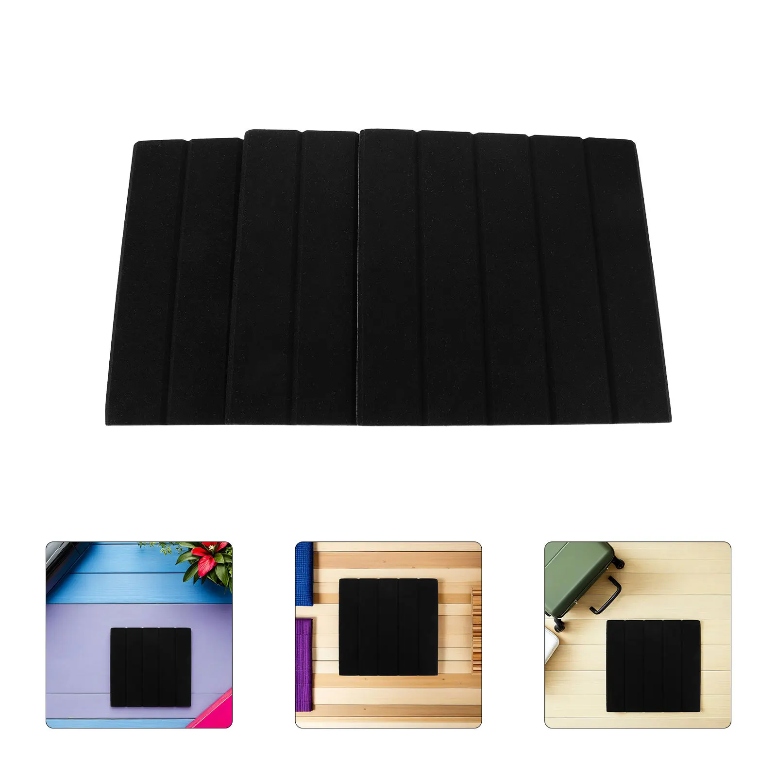 12Pcs Polyester Acoustic Wall Panels Vertical Stripe Soundproof Tiles Noise Reduction for Recording Studios Theaters