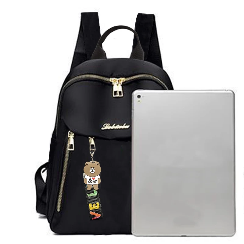 Mochila de mujer de gran capacidad, confeccionada en tejido duradero, con cierre de cremallera, adecuada para viajes, fiestas y compras.