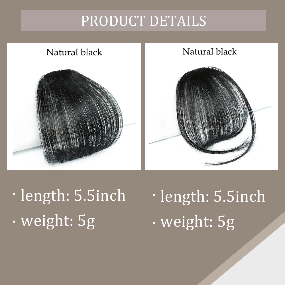 ปลอม Air Bangs เครื่องมือจัดแต่งทรงผมผมคลิปในส่วนขยายผมสังเคราะห์ปลอม Fringe ธรรมชาติ Hairpiece ปลอมผู้หญิงคลิป Bangs
