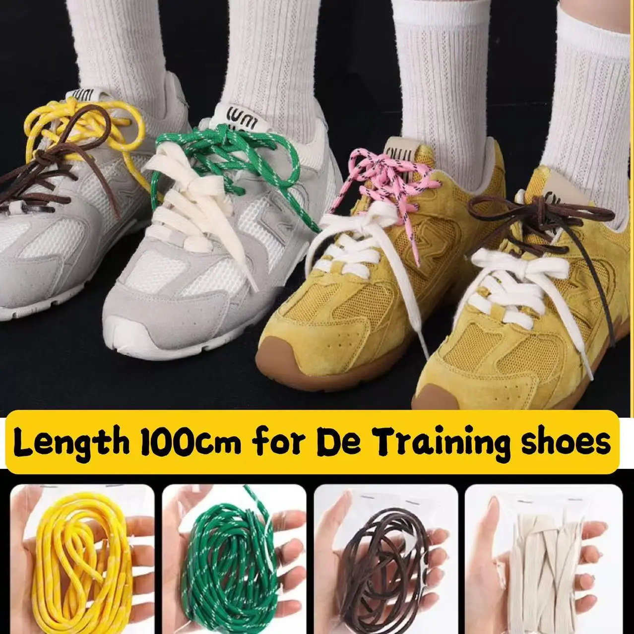 Longitud 100cm DIY Liberamente redondo cuero colorido MIU cordones lona botas casuales cordones de zapatos cuerda cordones