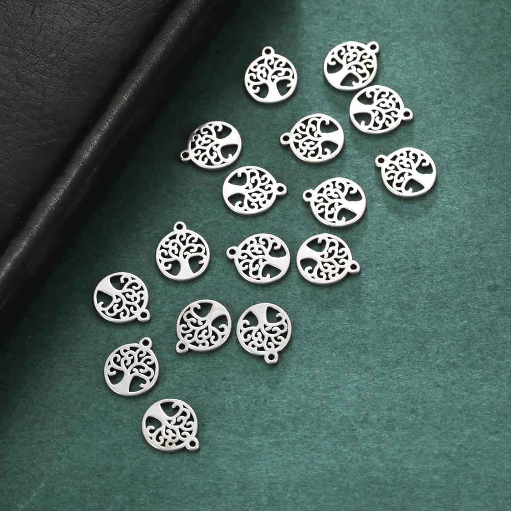 Eueavan 5 Cái/lốc Charms Thép Không Gỉ Đối Với Trang Sức Làm Cây Của Cuộc Sống Rắn Chữ Thập Bướm Mặt Dây Chuyền Mini Quyến Rũ Vòng Đeo Tay Tự Làm Phụ Kiện