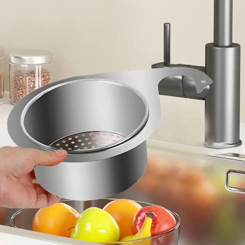 Escurridor de acero inoxidable para fregadero de cocina, cesta Triangular de almacenamiento, escurridor de alimentos