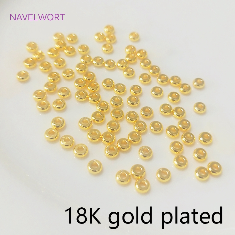 18 K Gold Plated Spacer ลูกปัดสําหรับสร้อยข้อมือ,แยกสําหรับลูกปัด,เครื่องประดับ,เครื่องประดับ DIY ทําอุปกรณ์ขายส่ง