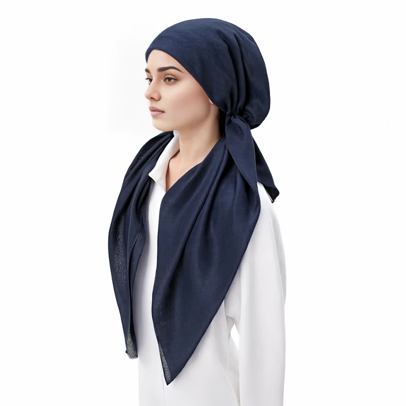 Atacado algodão instantâneo muçulmano hijab envoltório interno undercap triângulo cachecol hijab simples turbante islâmico gorro macio bandana chapéu