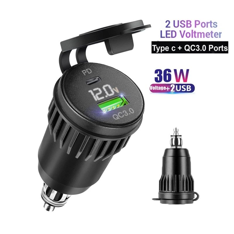 Мотоциклетный адаптер Quick Charge 3.0 3 USB TYPE C DIN, зарядное устройство, адаптер прикуривателя для BMW F 900 XR R 850GS 750 GS R1250GS