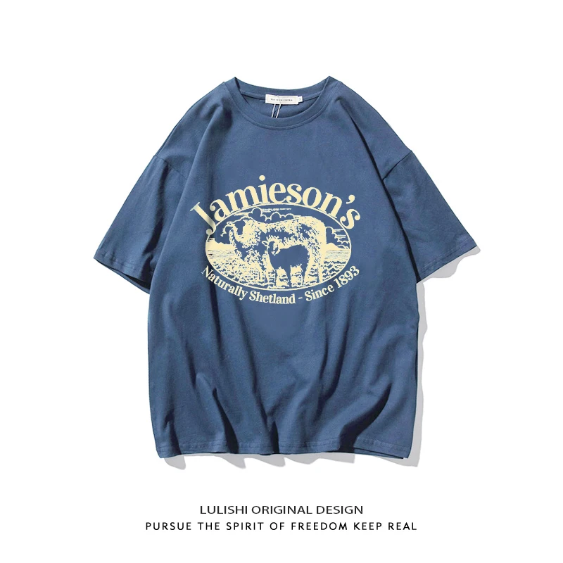 Cseta de manga corta hoada de estilo coreano para mujer, estilo vintage de verano, con estampado de texto creativo