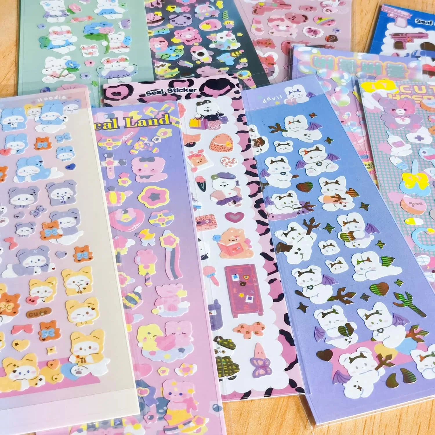10 ~ 11 pièces belle mignon coréen Toploader décoration joint autocollants 3D holographique conception Kawaii Kpop porte-carte journal déco