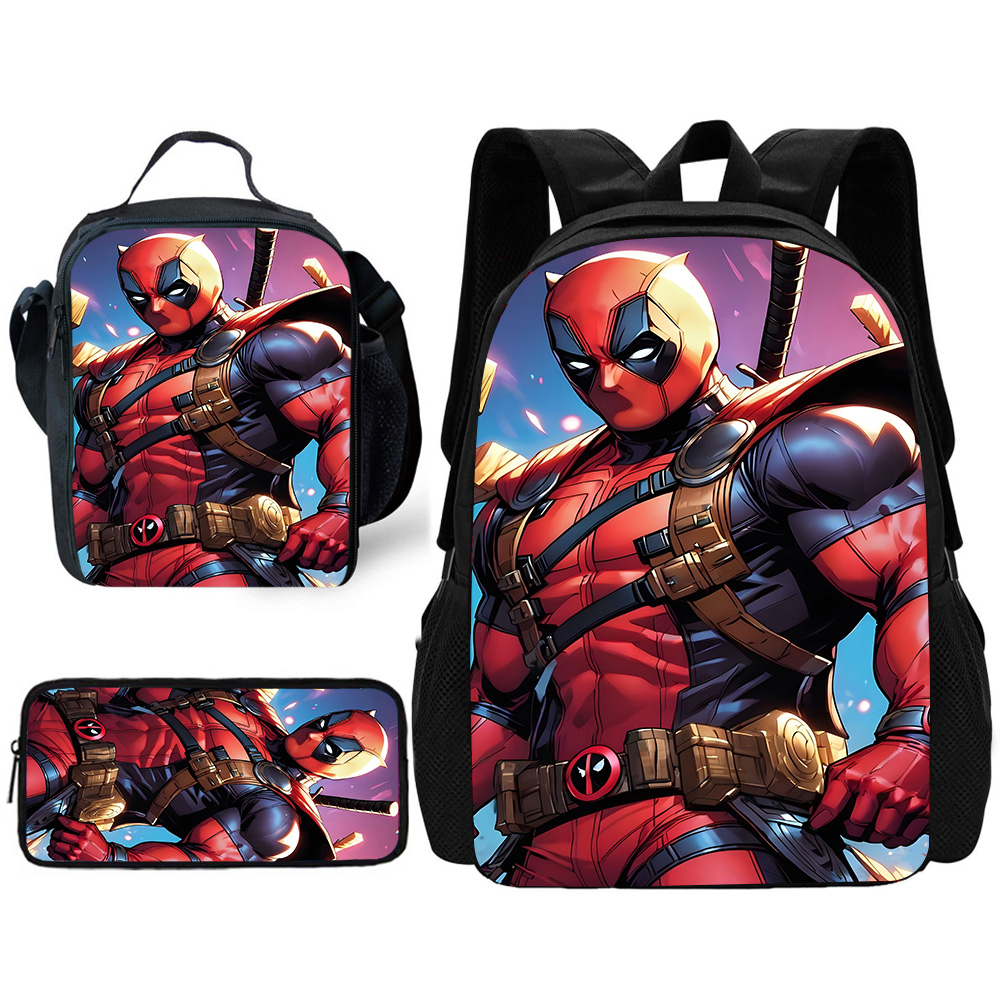 Детский рюкзак с супергероями Schoo Deadpool, сумки для обедов, сумки для карандашей, лучший подарок для девушек