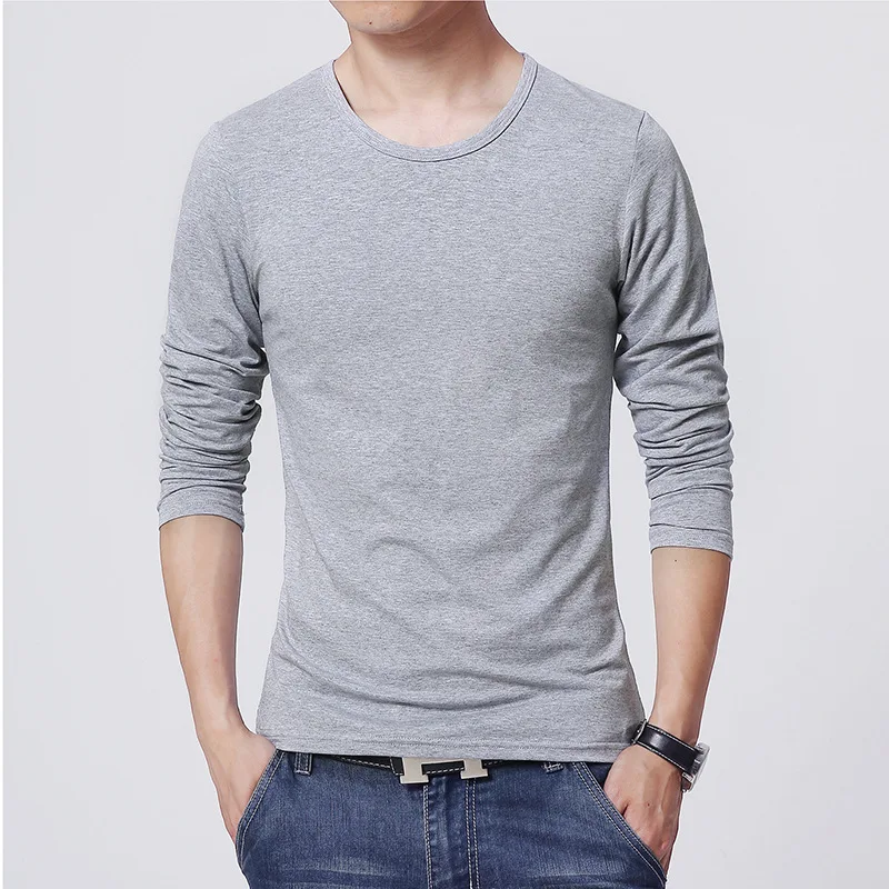 2025 MRMT Brand New Męskie koszulki z długim rękawem Slim Men T-Shirt Young Man Pure Color Tops Tees Shirt O-Neck For Male Boys Tshirt