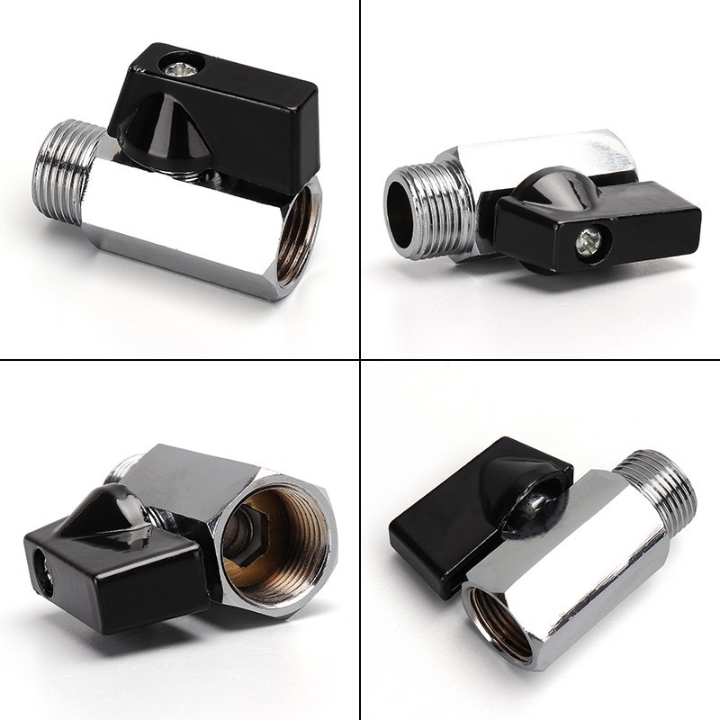 Válvula de esfera de bronze 1/8 "1/4" 3/8 "1/2" bsp rosqueada preta mini válvula macho para fêmea compressor de ar água gás óleo válvula de corte