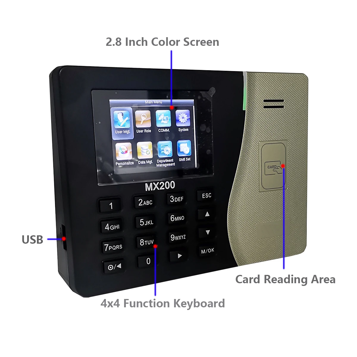ZKTime 5,0 TCP/IP SSR RFID приближение 125 кГц карта времени и посещаемости система MX200