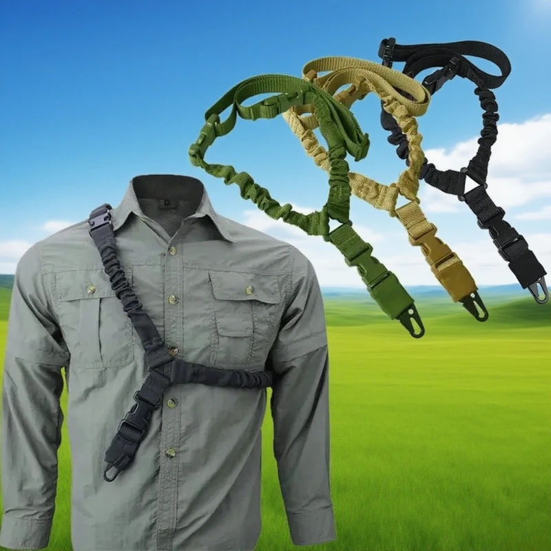 Arnés táctico para exteriores 2025, cuerda para pistola CS de un solo punto, cuerda de seguridad Diagonal, cinturón táctico de camuflaje Unisex para deportes de caza