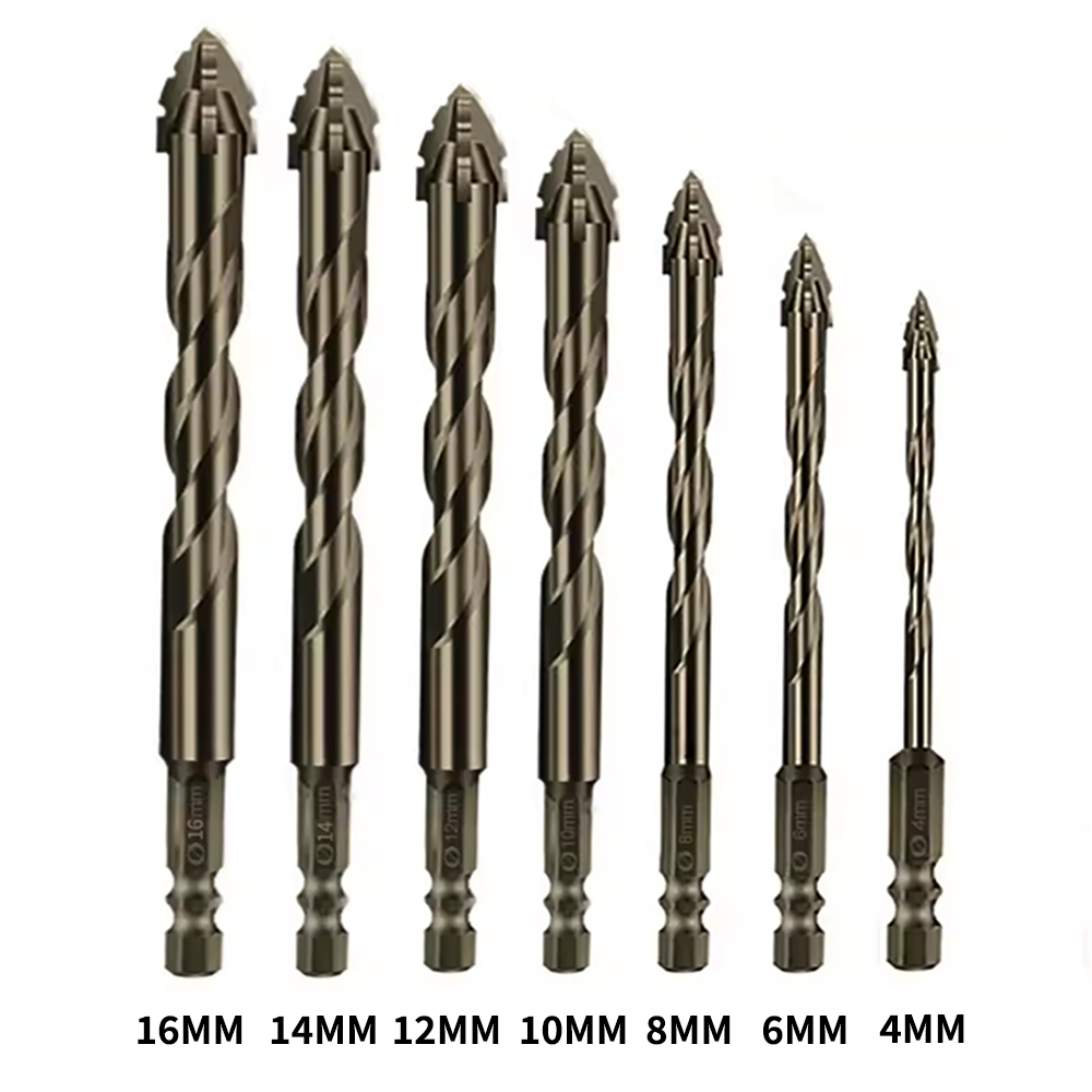 Upgraded high-hard alloy four-edge eccentric drill bit, the site all porcelain concrete wall brick impact steel bar no problem