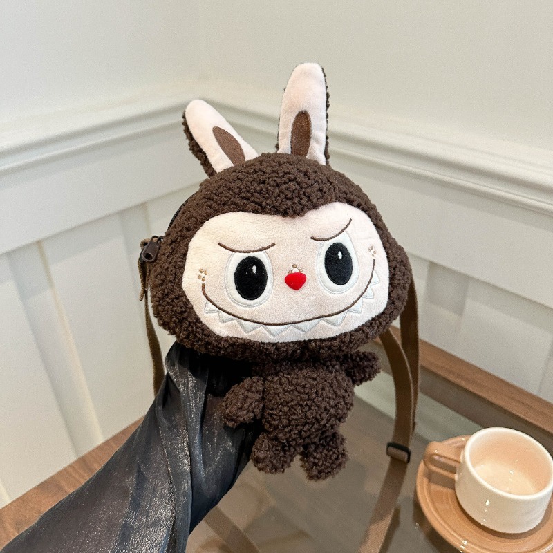 Miniso bolsa de ombro de desenho animado bolha coelho pano boneca de pelúcia bolsa de ombro de desenho animado menina coração diagonal mart presente mart grande capacidade