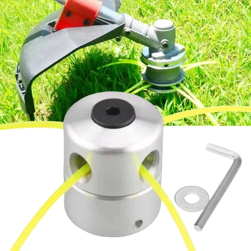 Aluminum Grass Trimmer Head With 4 Lines Brush Cutter Head Lawn Mower Accessories Cutting Line Head for Strimmer Replacement