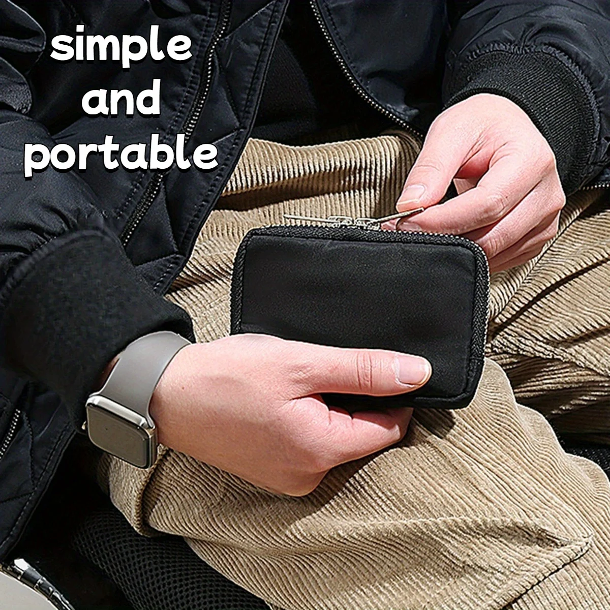 Slim-style waterproof nylon small wallet, multi-functional card holder, keychain, women's coin purse