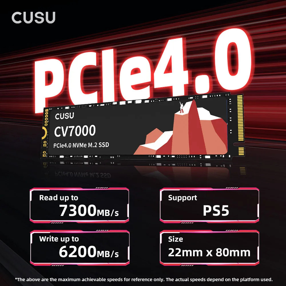 CUSU SSD 1TB 2TB M2 NVMe SSD Hard Drive M.2 PCIe4.0 x4 2280 Solid State Disk for PS5 Laptop Desktop