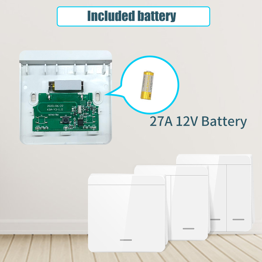 Wireless Smart Switch Licht 433 MHz 1/2/3 Gang 86 Wand Panel Schalter mit Fernbedienung Interruptor 10A 110 V 220 V Für LED Lampe