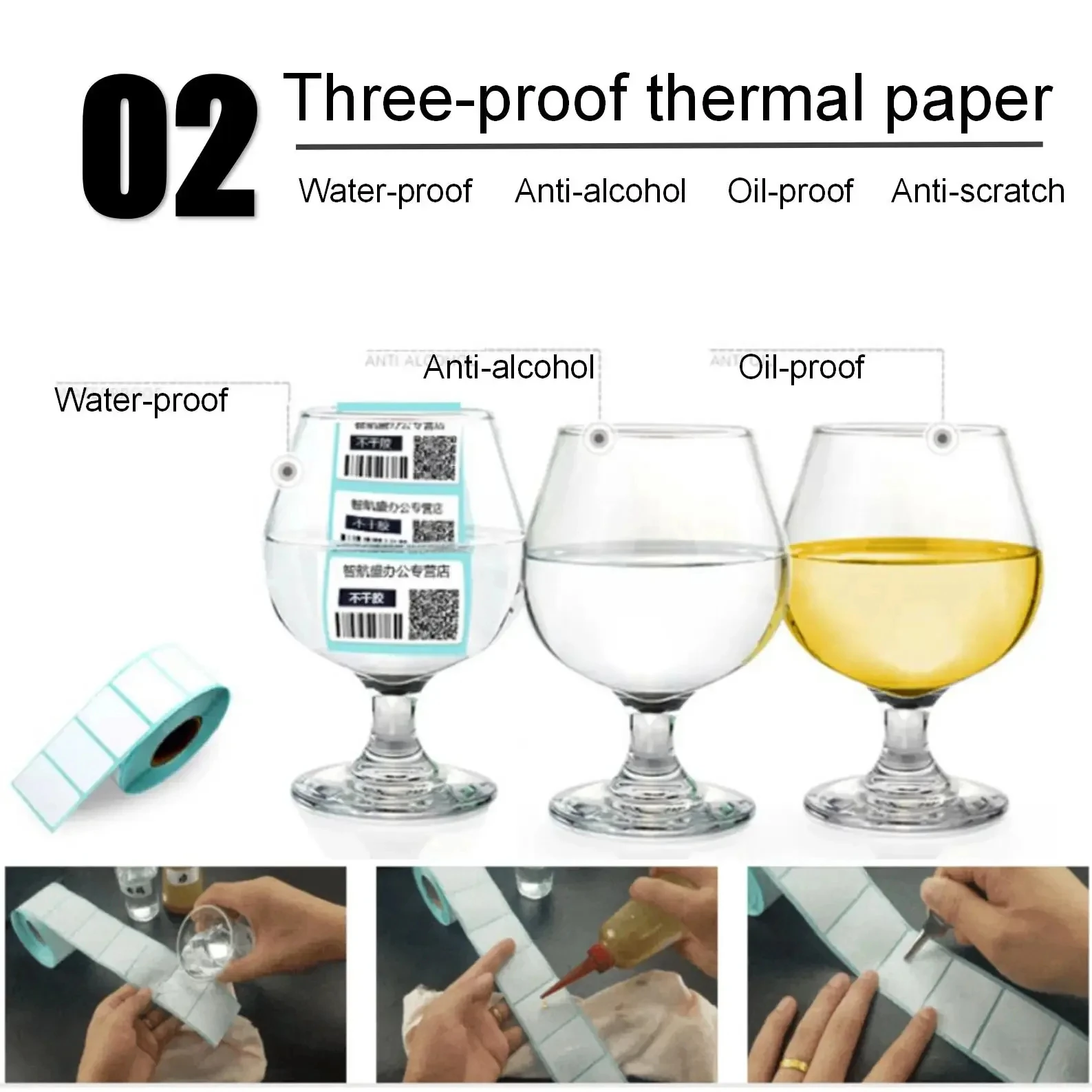 20-50mm wielowymiarowa etykieta termiczna biała pusta etykieta etykieta termiczna drukarka POS papier do naklejek kod kreskowy nie wymaga paska węglowa
