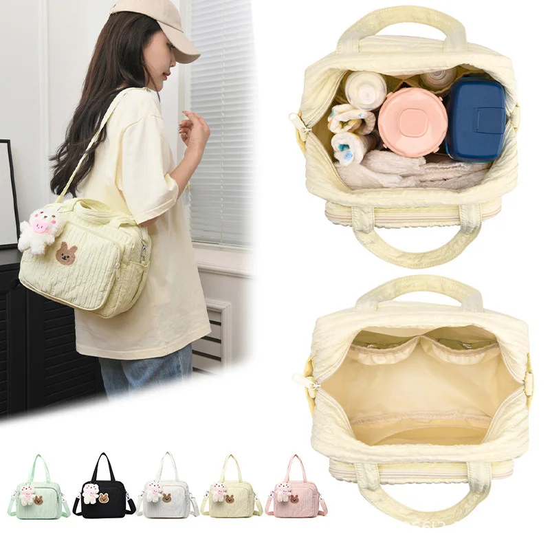 2024 กระเป๋าคลอดบุตรกระต่ายน่ารัก Multi-Functional กระเป๋าแม่น้ําหนักเบา Outing Travel รถเข็นเด็กทารกกระเป๋าผ้าอ้อมกระเป๋าถือแบบพกพา