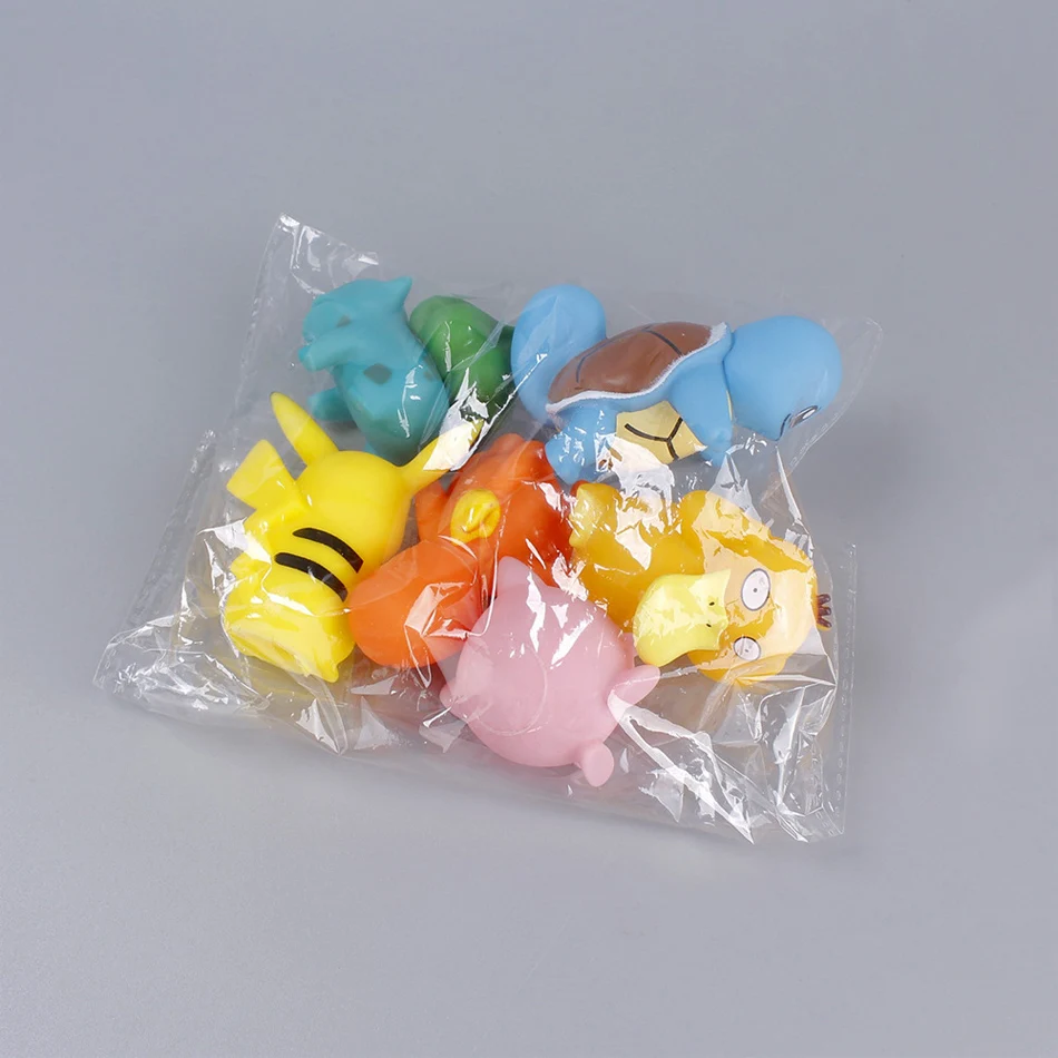ฟิกเกอร์ตัวการ์ตูน Pikachu Psyduck Squirtle Jigglypuff Bulbasaur Kawaii 6 Type สำหรับเด็กของขวัญสะสม