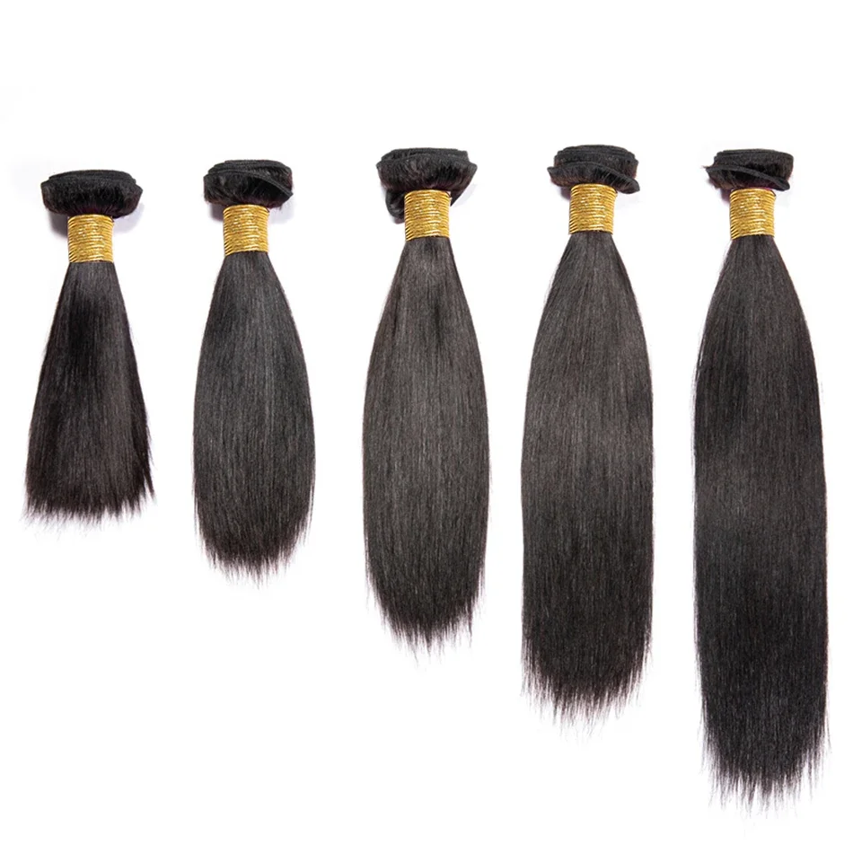Pacotes retos de osso brasileiro 100% pacotes de cabelo humano não processado cabelo virgem 1/3 pacotes curto em linha reta tecer extensões de cabelo