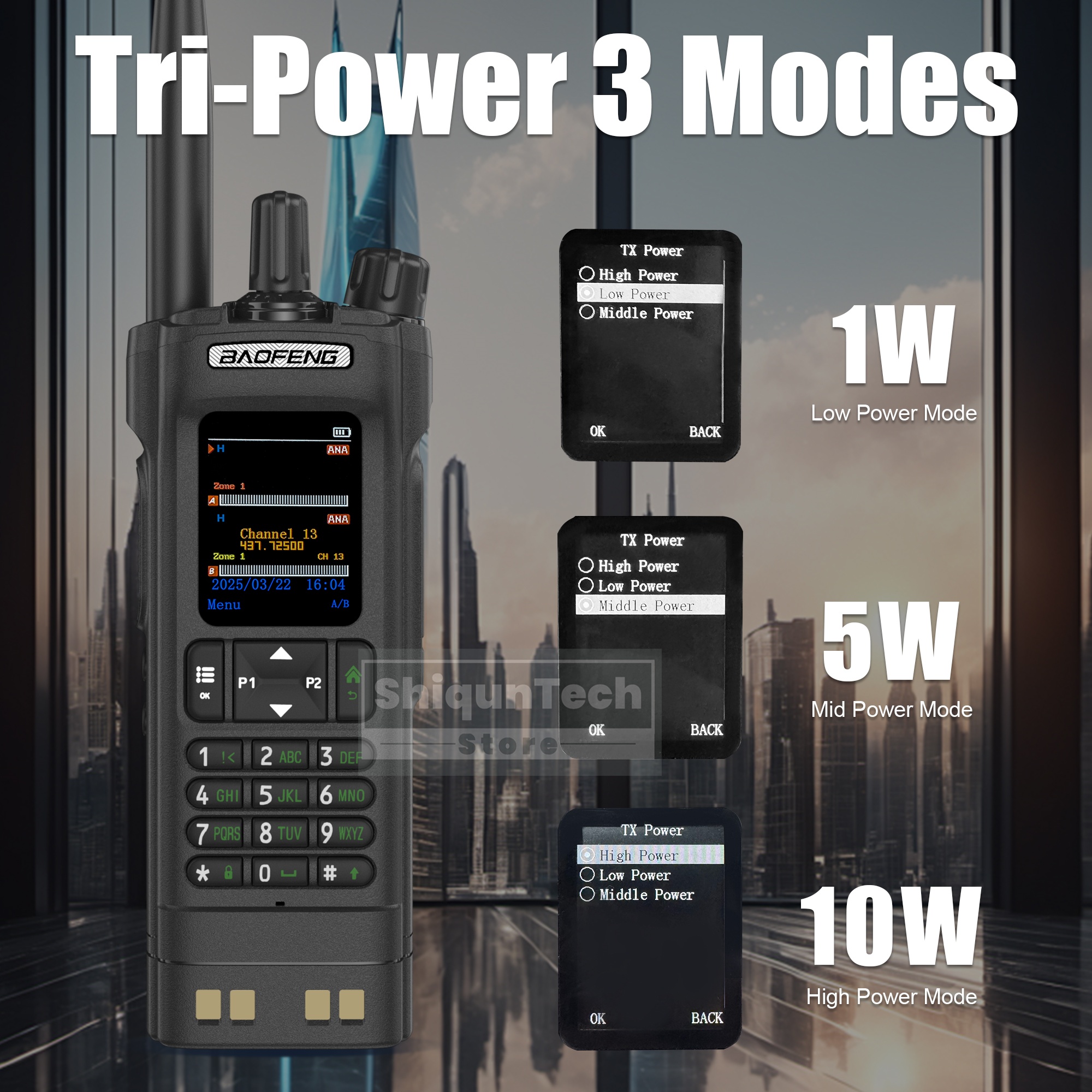 1PCS/2PCS BAOFENG DM-32 DMR Digital Walkie Talkie GPS APRS Dual Modus Analog TDMA Dual Time Slot AES256 typ-C AM Schwarz Ham Radio