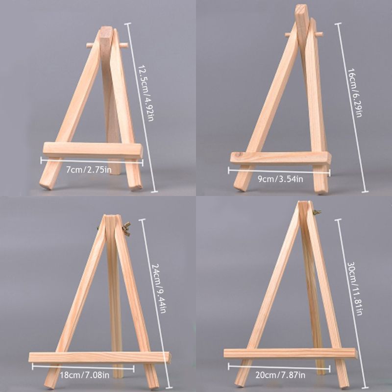 Children Painting Craft Holder Folding Tripod Wood Mini Easel Frame Desktop Triangle Display Stand Name Card Stand Holder
