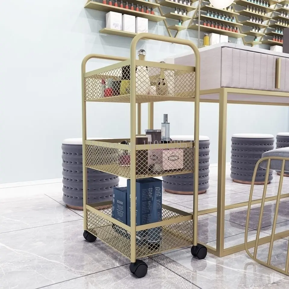 ความงามรถเข็น Rack ล้อร้านตัดผมเล็บพิเศษรถเข็นเครื่องมือขนมขบเคี้ยว Rack Bar Cart สำหรับห้องครัว rolling