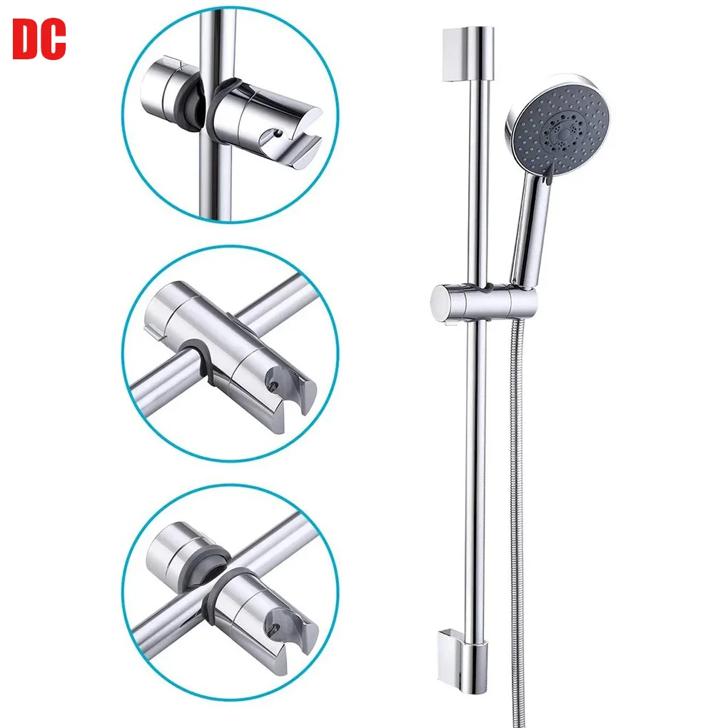 Soporte de cabezal de ducha ajustable, soporte Universal de 22mm- 25mm, abrazadera deslizante de riel de ducha de mano cromada ABS